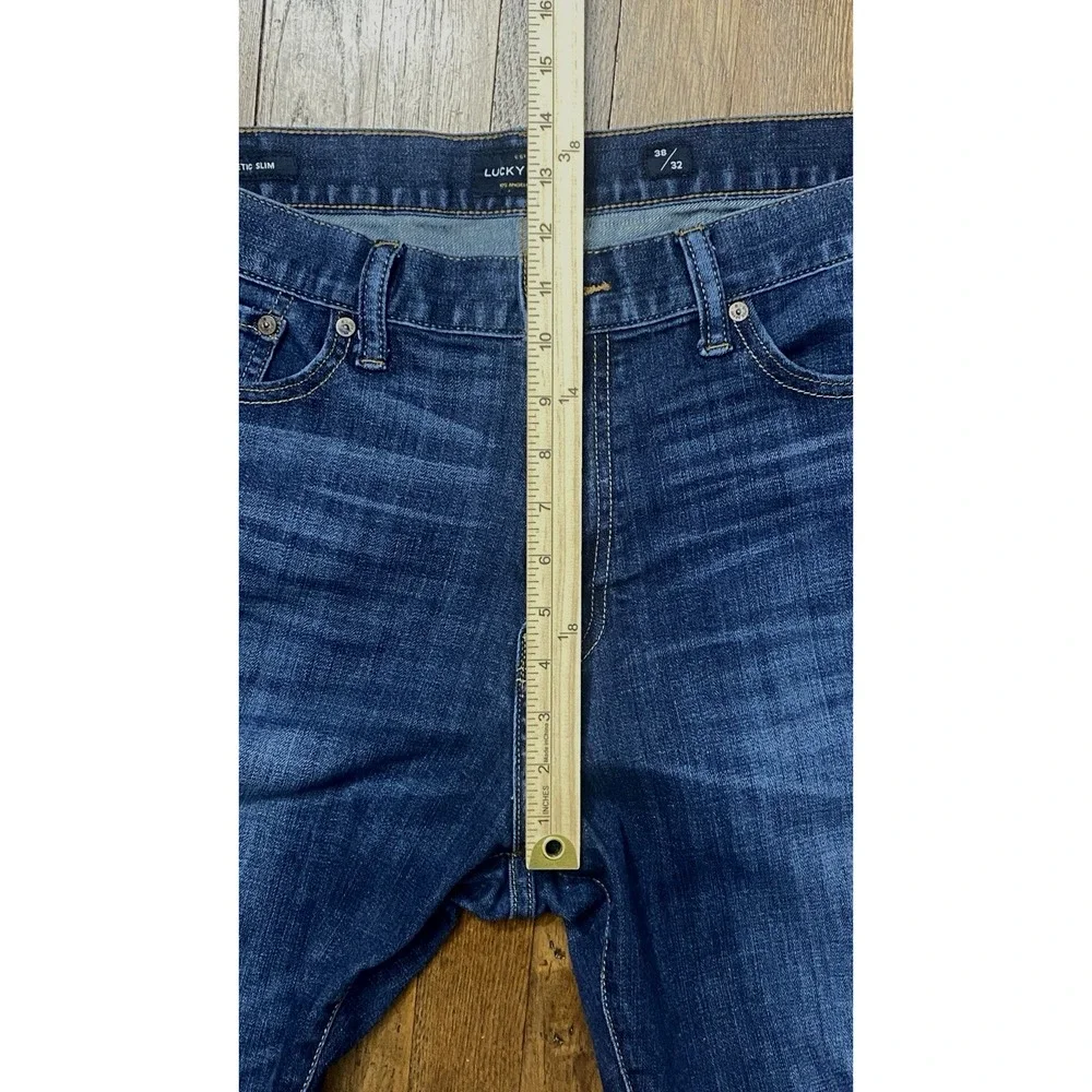 Lucky Brand Jeans Mens 38x31 Whiskered 410 Athletic Straight Leg Stretch Comfort